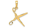 FJC Finejewelers 14k Yellow Gold 3d Moveable Scissors Charm