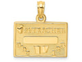 FJC Finejewelers 14k Yellow Gold #1teacher Charm