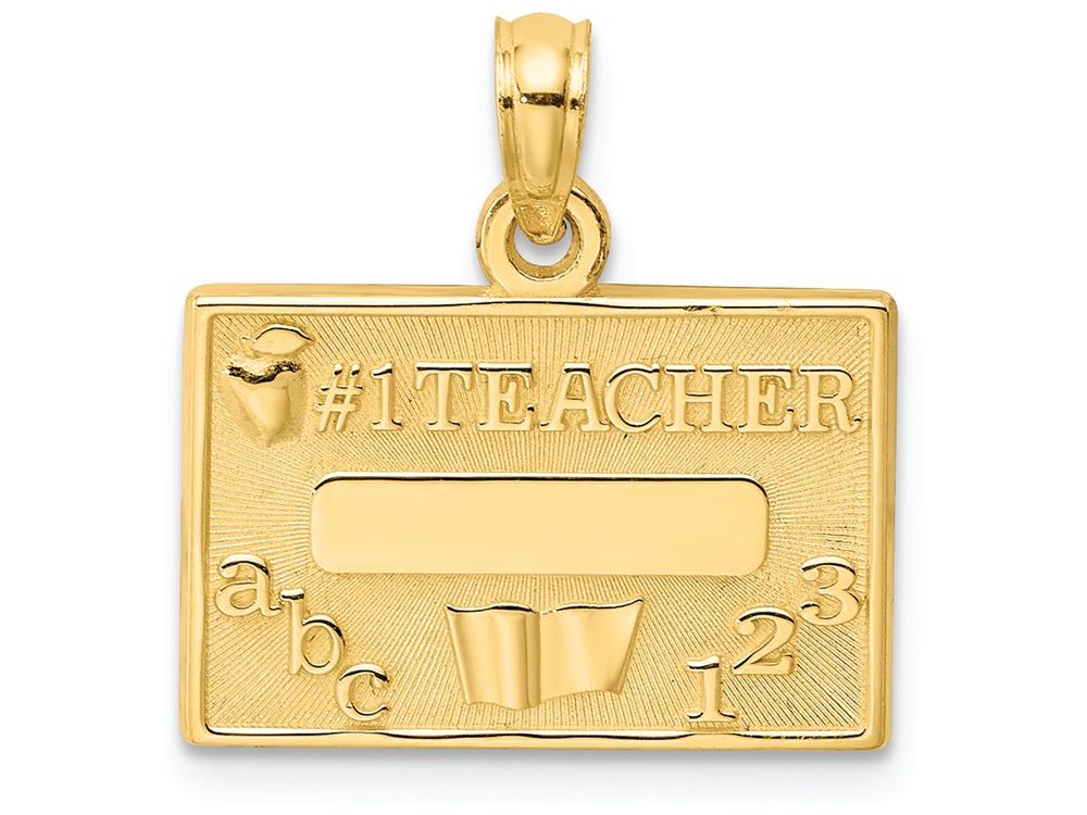 FJC Finejewelers 14k Yellow Gold #1teacher Charm