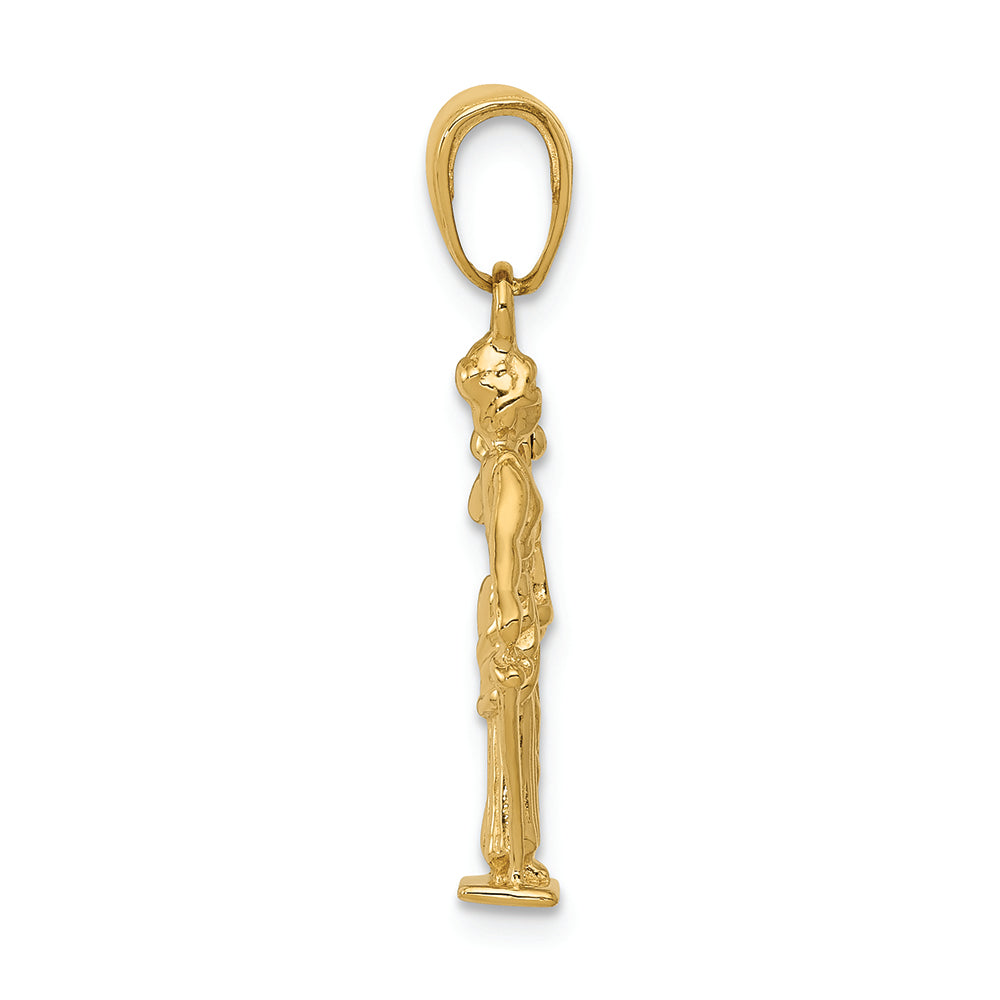FJC Finejewelers 14k Yellow Gold 3d Lady Of Justice with Moveable Scales Charm