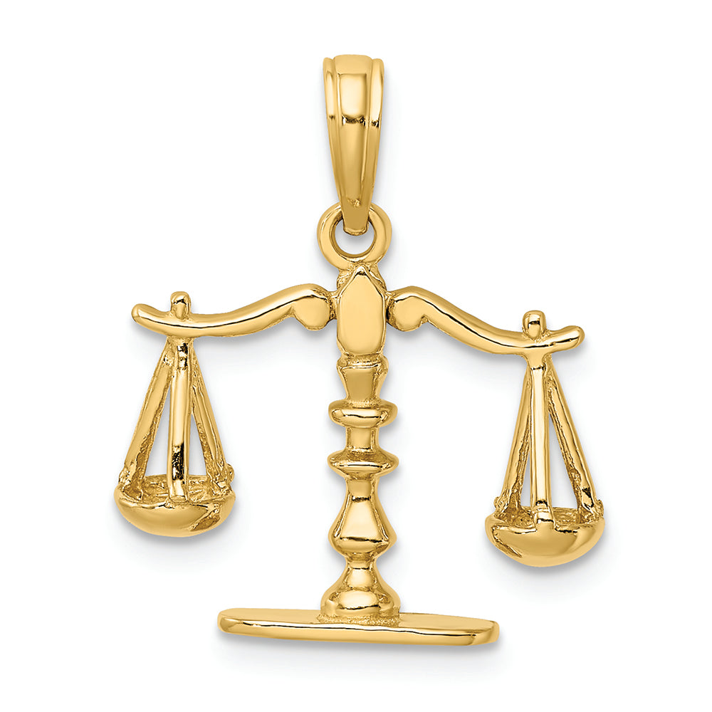 FJC Finejewelers 14k Yellow Gold 3d Moveable Scales Of Justice Charm