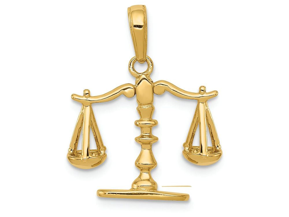 FJC Finejewelers 14k Yellow Gold 3d Moveable Scales Of Justice Charm