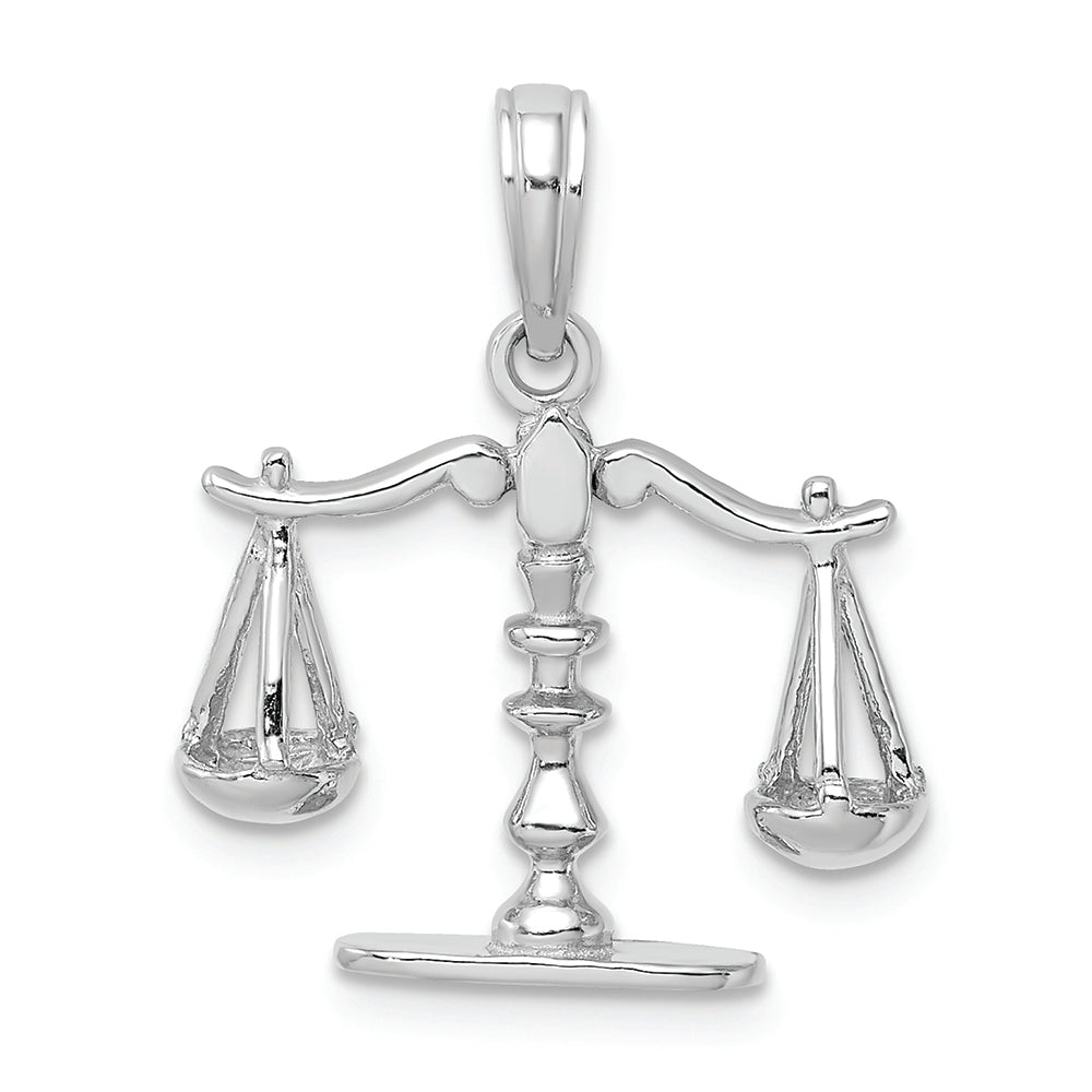 FJC Finejewelers 14k White Gold 3d Scales Of Justice Polish Moveable Charm