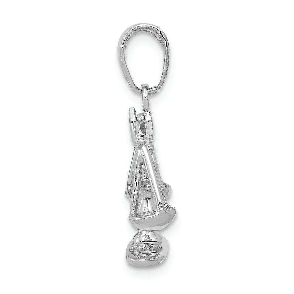 FJC Finejewelers 14k White Gold 3d Scales Of Justice Polish Moveable Charm