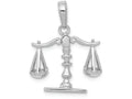 FJC Finejewelers 14k White Gold 3d Scales Of Justice Polish Moveable Charm