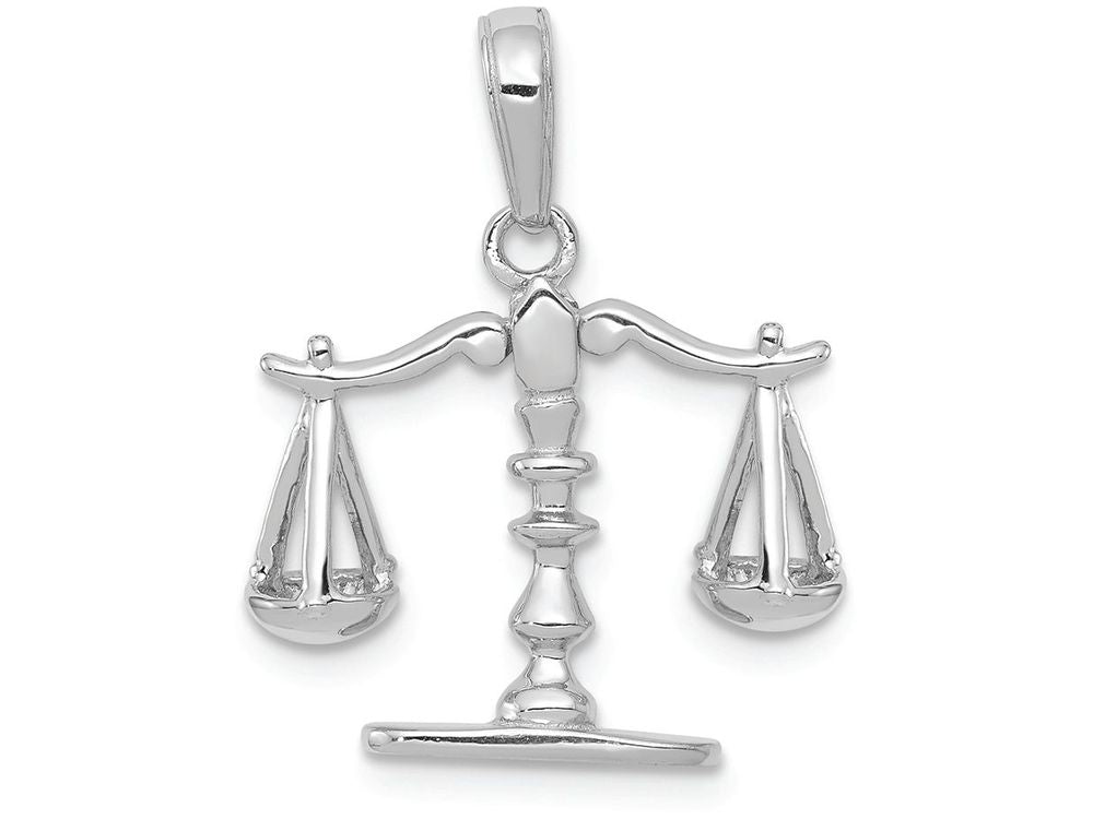 FJC Finejewelers 14k White Gold 3d Scales Of Justice Polish Moveable Charm
