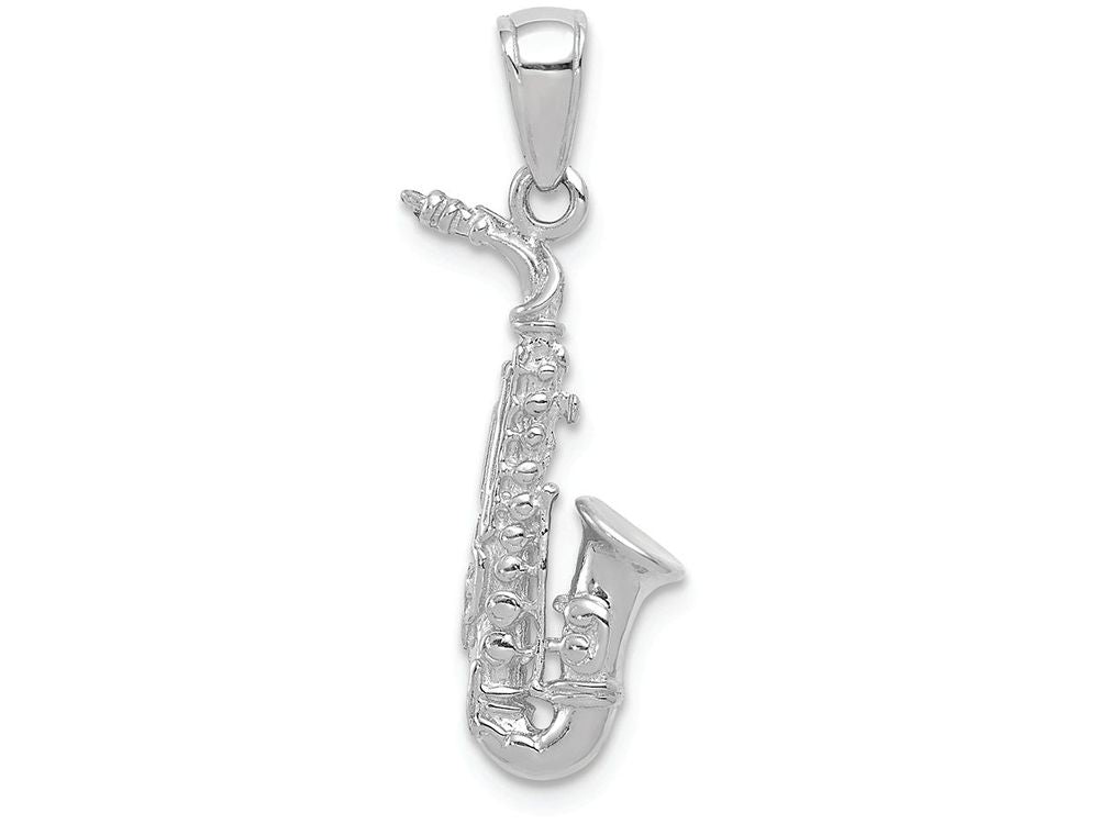 FJC Finejewelers 14k White Gold 3d Saxophone Charm