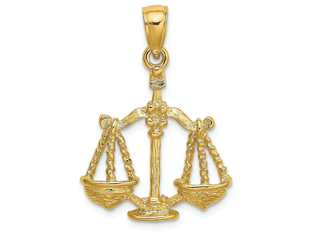FJC Finejewelers 14k Yellow Gold Large Libra Zodiac Charm