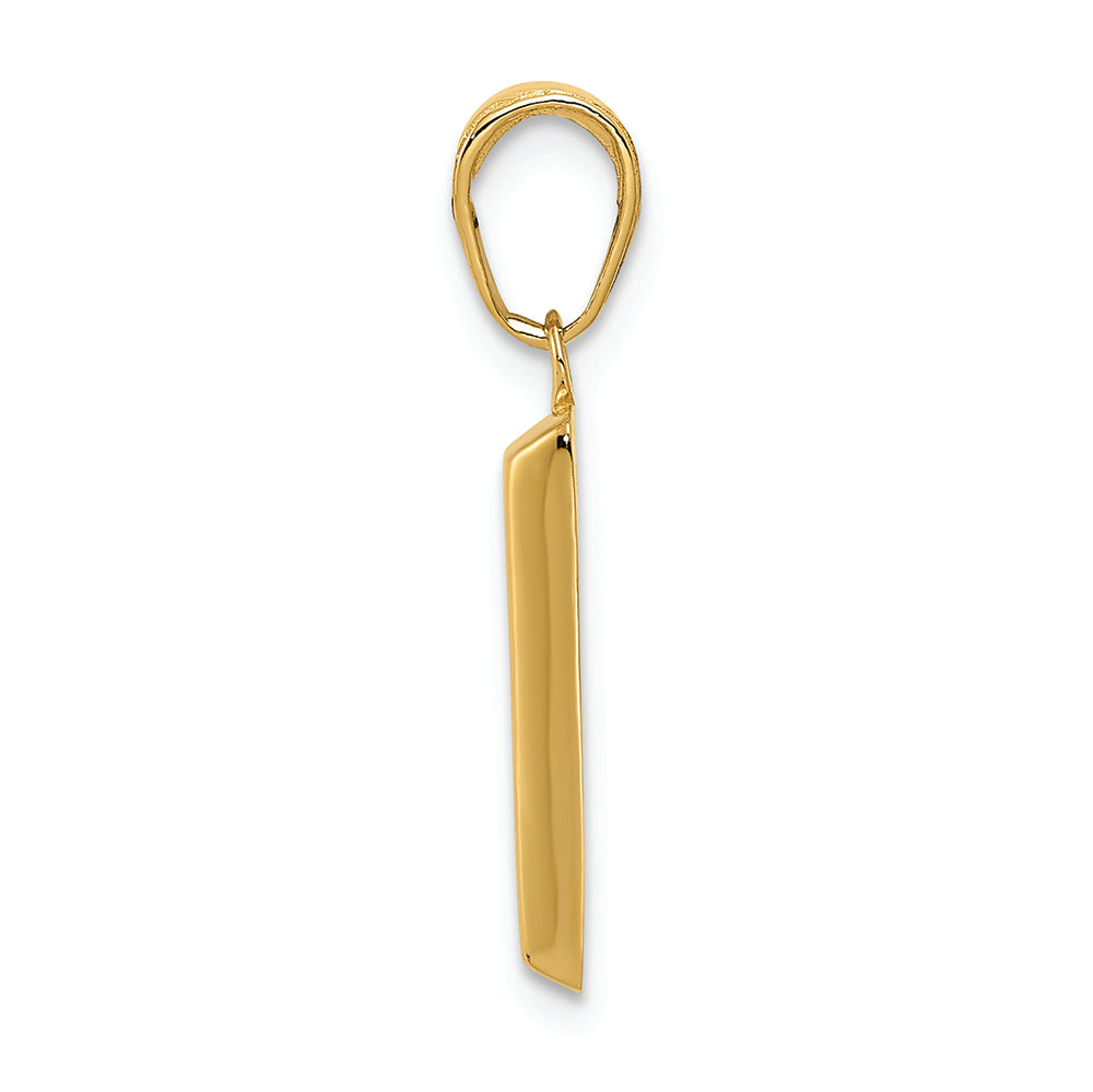 FJC Finejewelers 14k 3d  14k Yellow Gold Bar Charm
