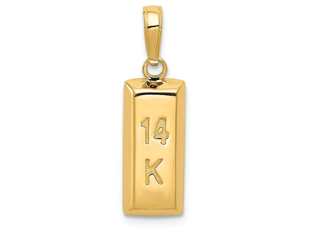 FJC Finejewelers 14k 3d  14k Yellow Gold Bar Charm