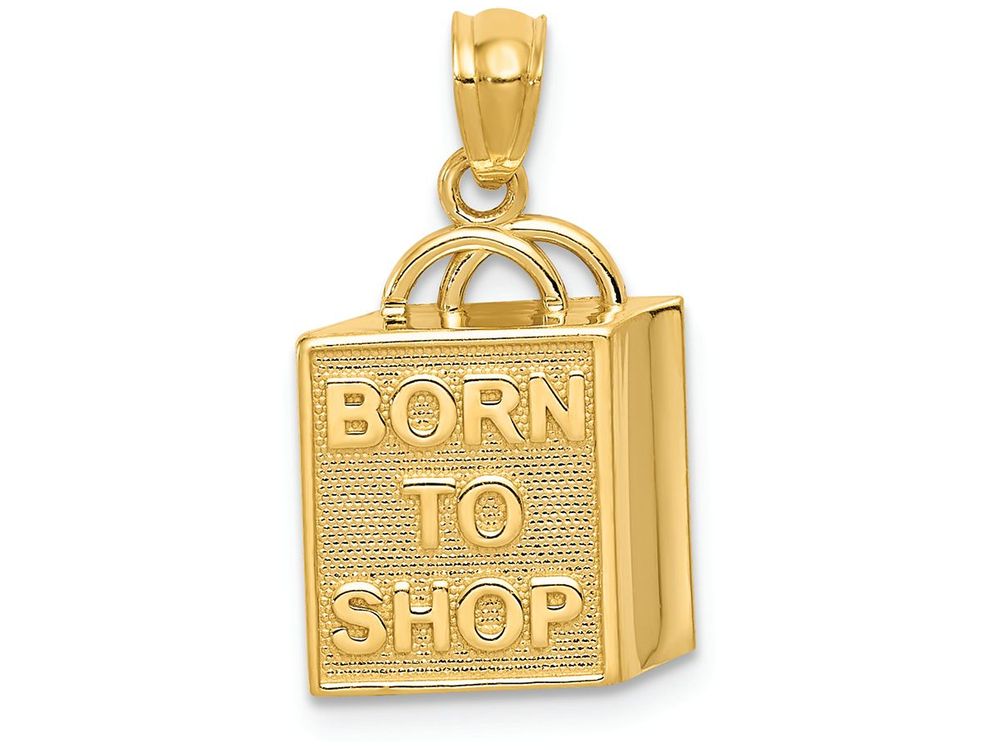FJC Finejewelers 14k Yellow Gold Shopping Bag Born To Shop Charm