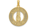 FJC Finejewelers 14k Yellow Gold Life's A Beach On Round Frame with Flip-flop Charm
