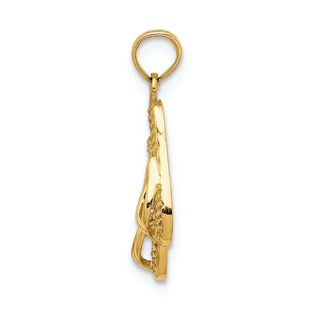 FJC Finejewelers 14k Yellow Gold 3d Cape Cod Double Flip-flop Charm