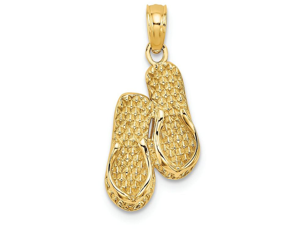 FJC Finejewelers 14k Yellow Gold 3d Cape Cod Double Flip-flop Charm