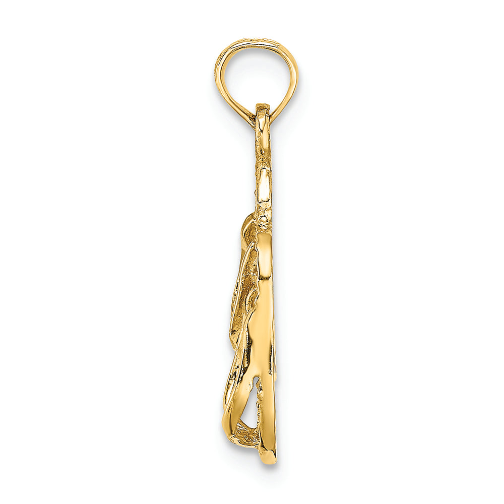 FJC Finejewelers 14k Yellow Gold 3d Destin Florida Double Flip-flop Charm