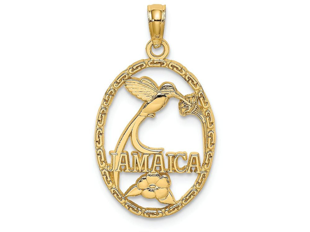FJC Finejewelers 14k Yellow Gold Jamaica with Bird Flowers Charm