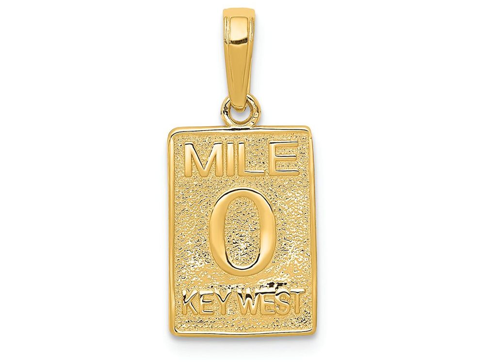 FJC Finejewelers 14k Yellow Gold Mile 0 Key West Mile Marker Charm