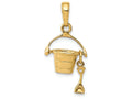 FJC Finejewelers 14k Yellow Gold 3d Beach Bucket with Shovel Charm