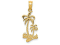FJC Finejewelers 14k Yellow Gold Double Palm Trees Charm