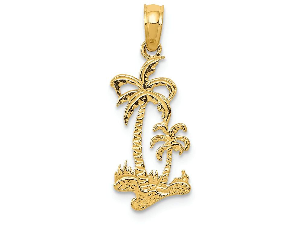 FJC Finejewelers 14k Yellow Gold Double Palm Trees Charm
