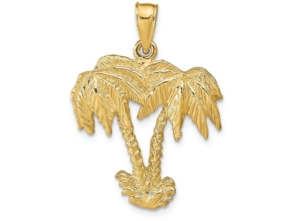 FJC Finejewelers 14k Yellow Gold Double Palm Trees Charm