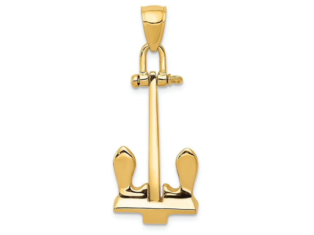 FJC Finejewelers 14k Yellow Gold 3d T-bar Style Anchor Charm