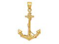 FJC Finejewelers 14k Yellow Gold 3d Anchor with Rope Charm