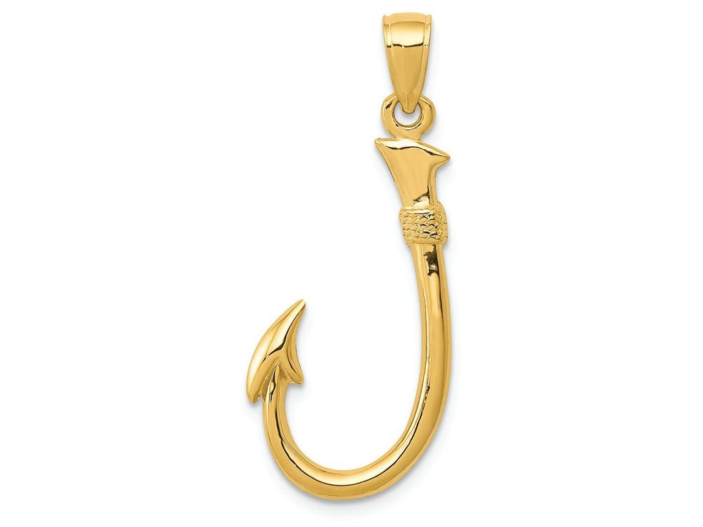 FJC Finejewelers 14k Yellow Gold 3d Fishing Hook Charm