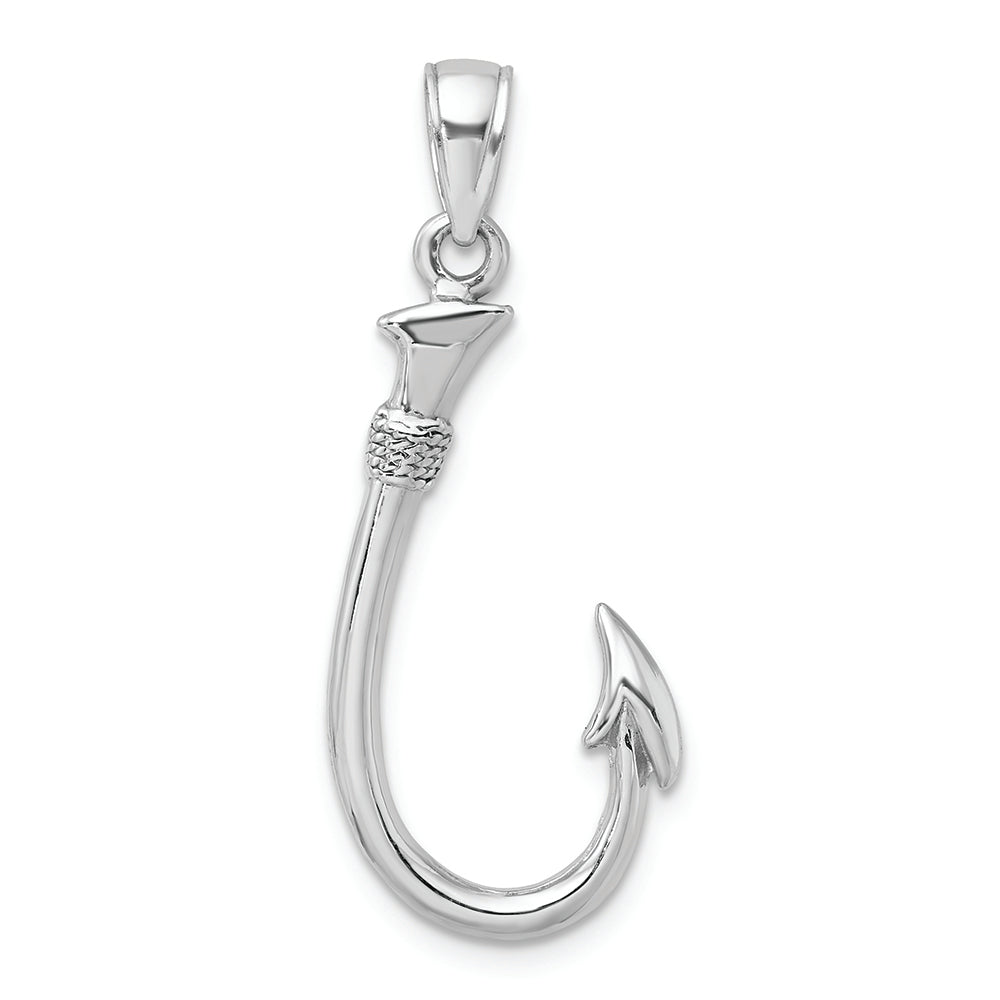 FJC Finejewelers 14k White Gold 3d Fish Hook Charm