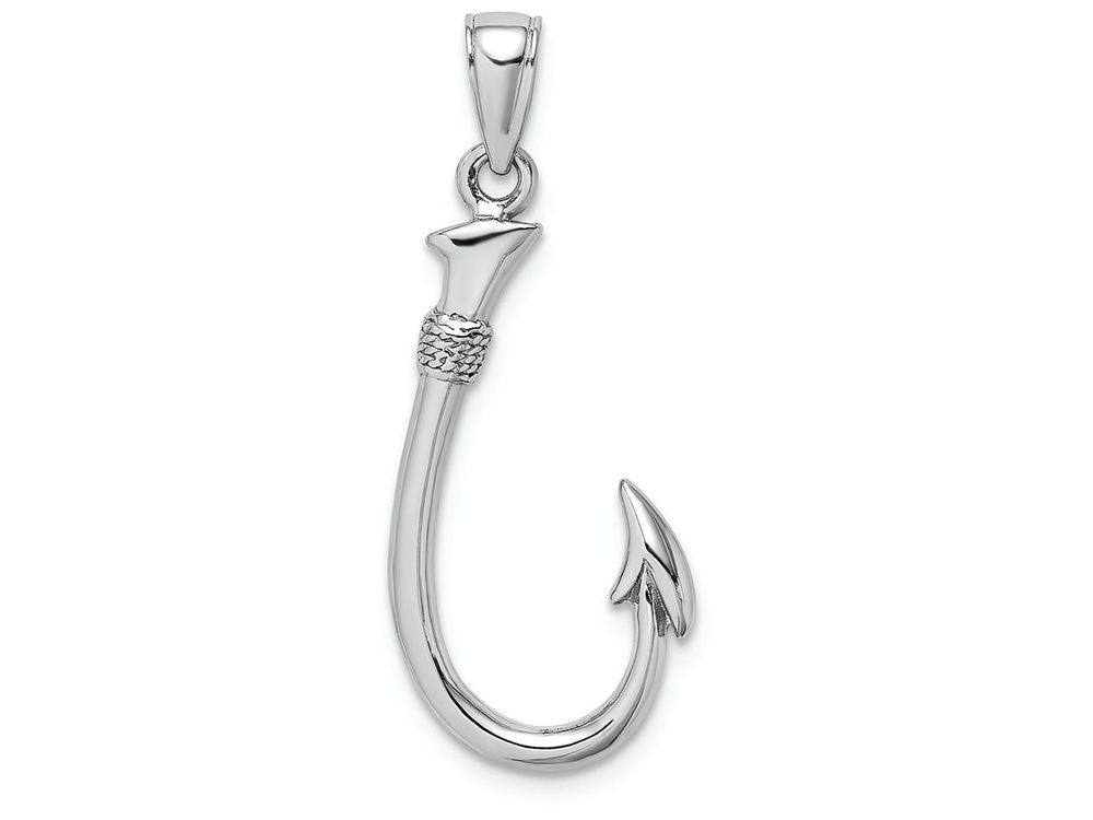 FJC Finejewelers 14k White Gold 3d Fish Hook Charm
