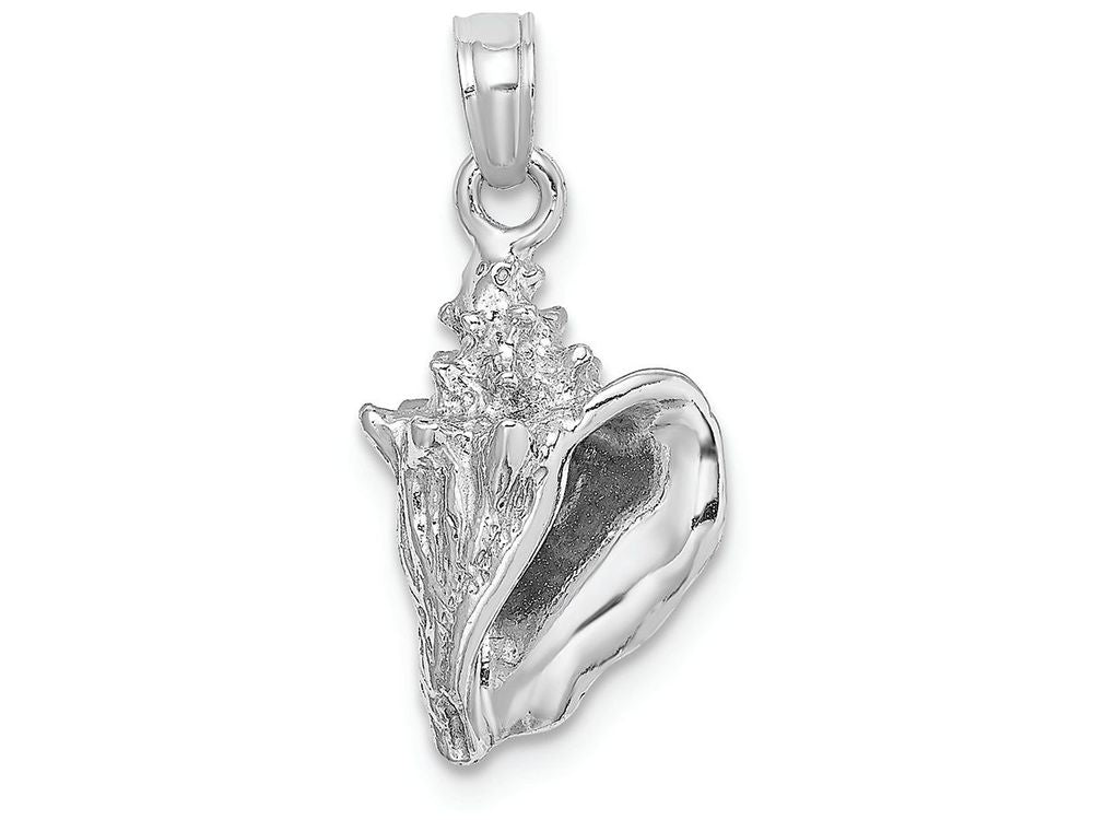 FJC Finejewelers 14k White Gold White 3d Conch Shell Charm