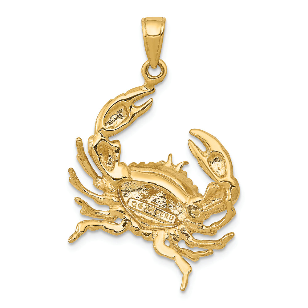 FJC Finejewelers 14k Yellow Gold Stone Crab with Claw Extended Charm