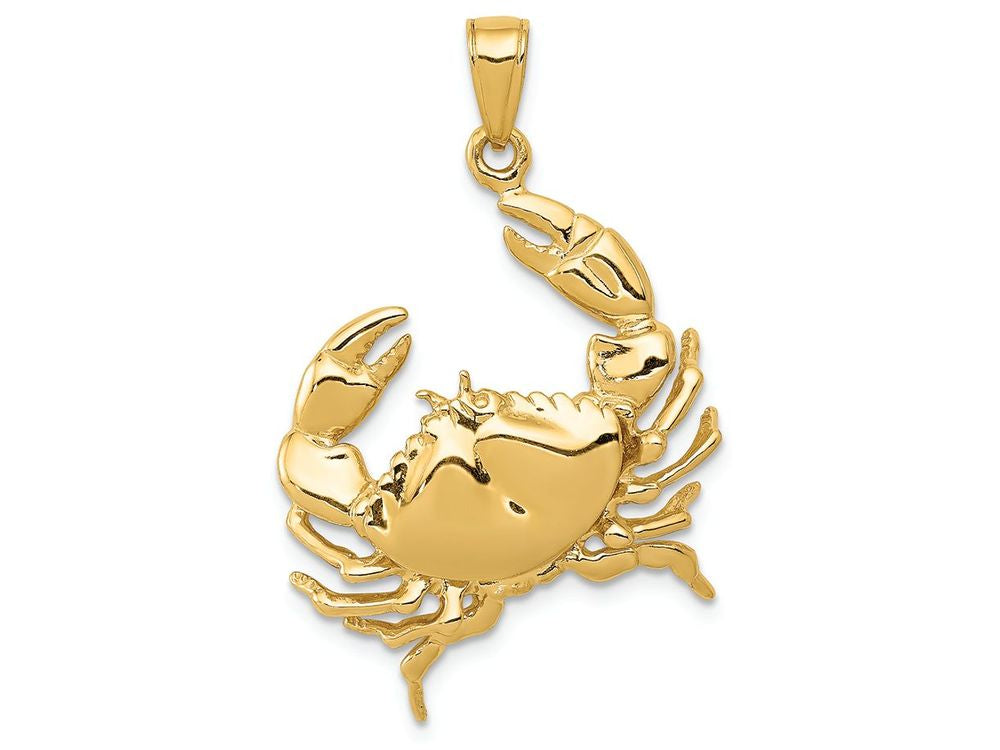 FJC Finejewelers 14k Yellow Gold Stone Crab with Claw Extended Charm