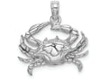 FJC Finejewelers 14k White Gold White Blue Crab Charm