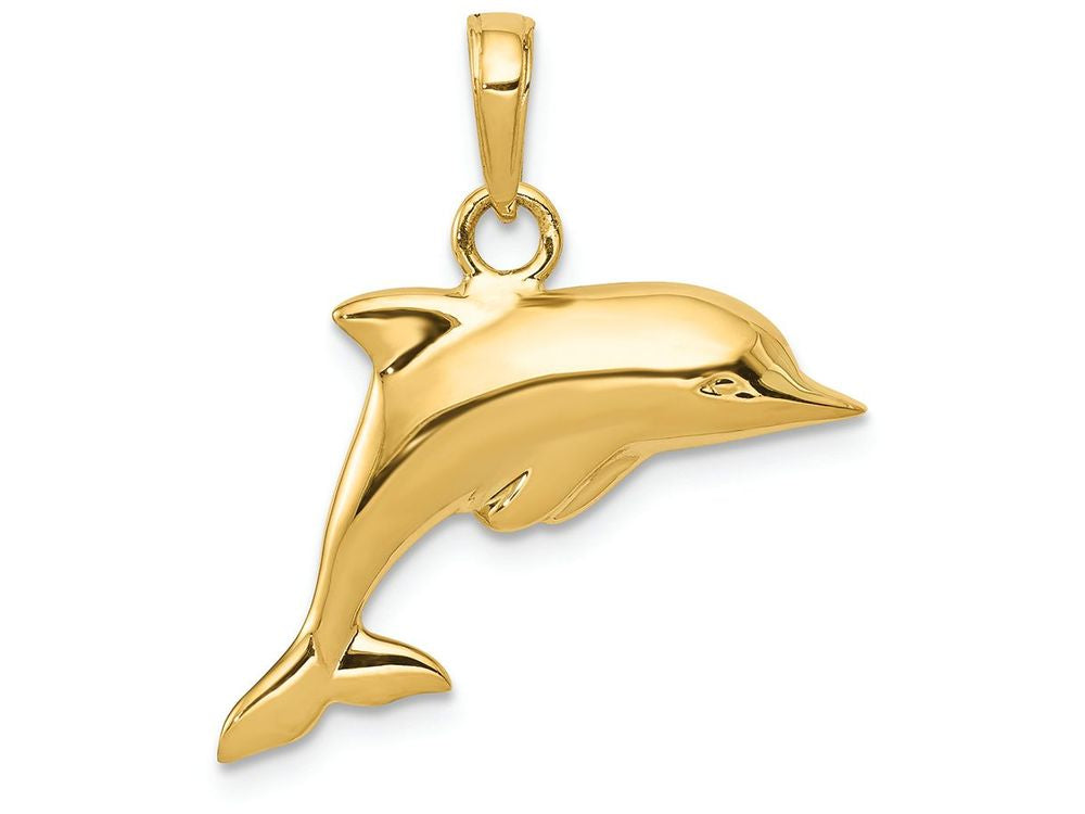 FJC Finejewelers 14k Yellow Gold Polished 3d Dolphin Charm