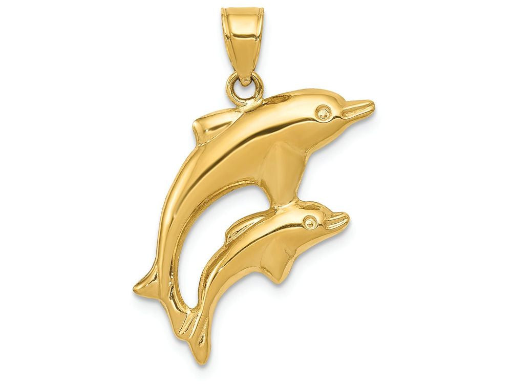 FJC Finejewelers 14k Yellow Gold Dolphin Pair Charm