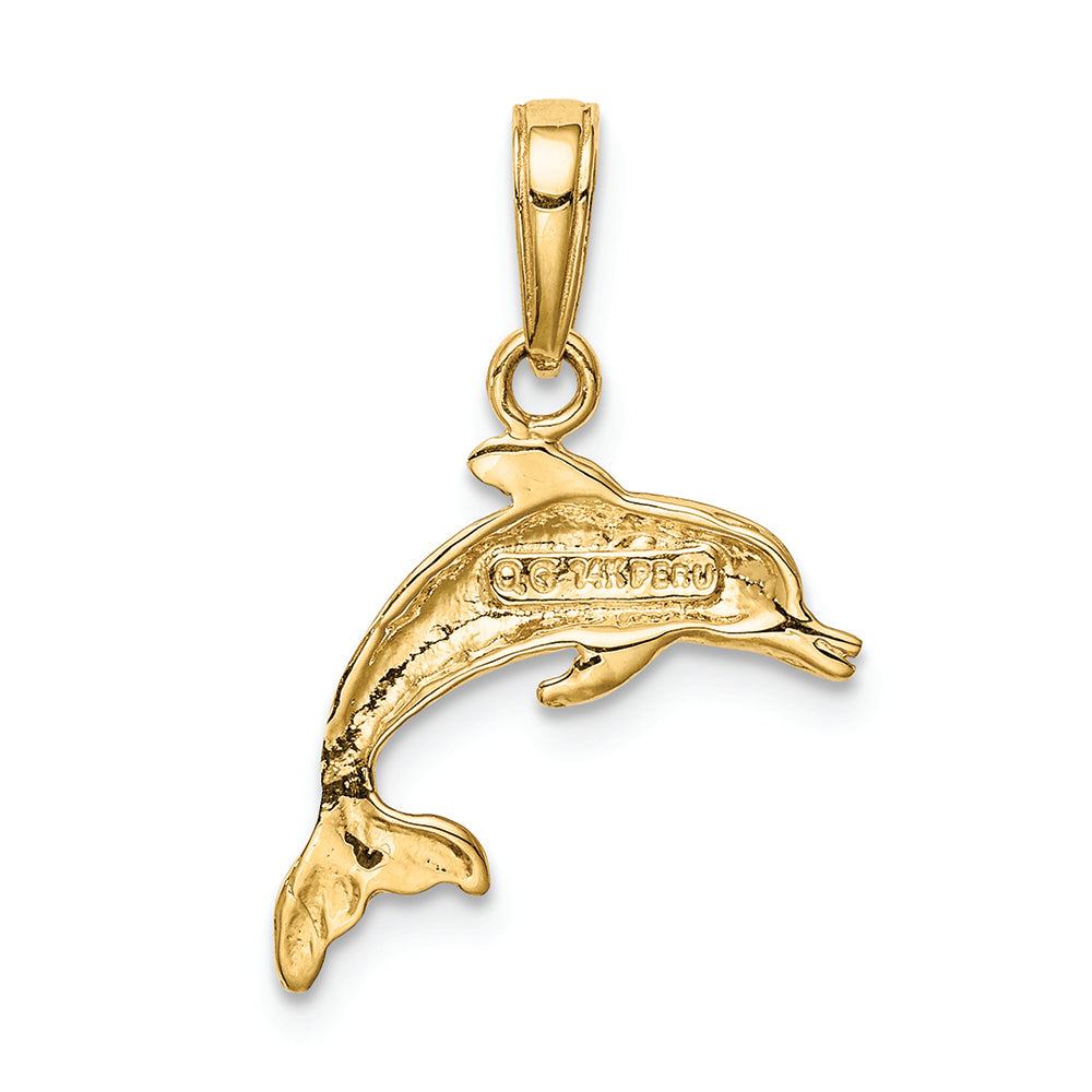 FJC Finejewelers 14k Yellow Gold Dolphin Jumping Charm