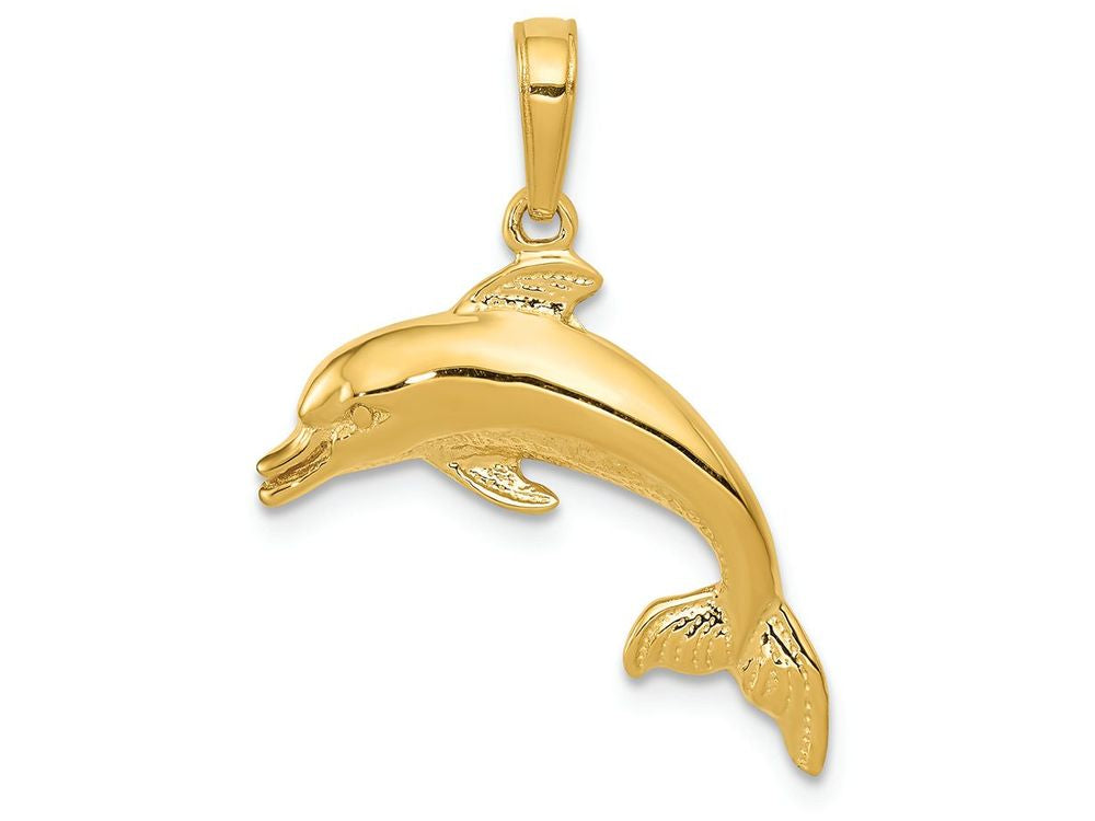 FJC Finejewelers 14k Yellow Gold Dolphin Swimming Charm