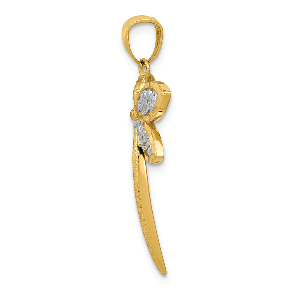 FJC Finejewelers 14k Yellow Gold with with Rhodium Dragonfly Charm