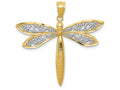 FJC Finejewelers 14k Yellow Gold with with Rhodium Dragonfly Charm