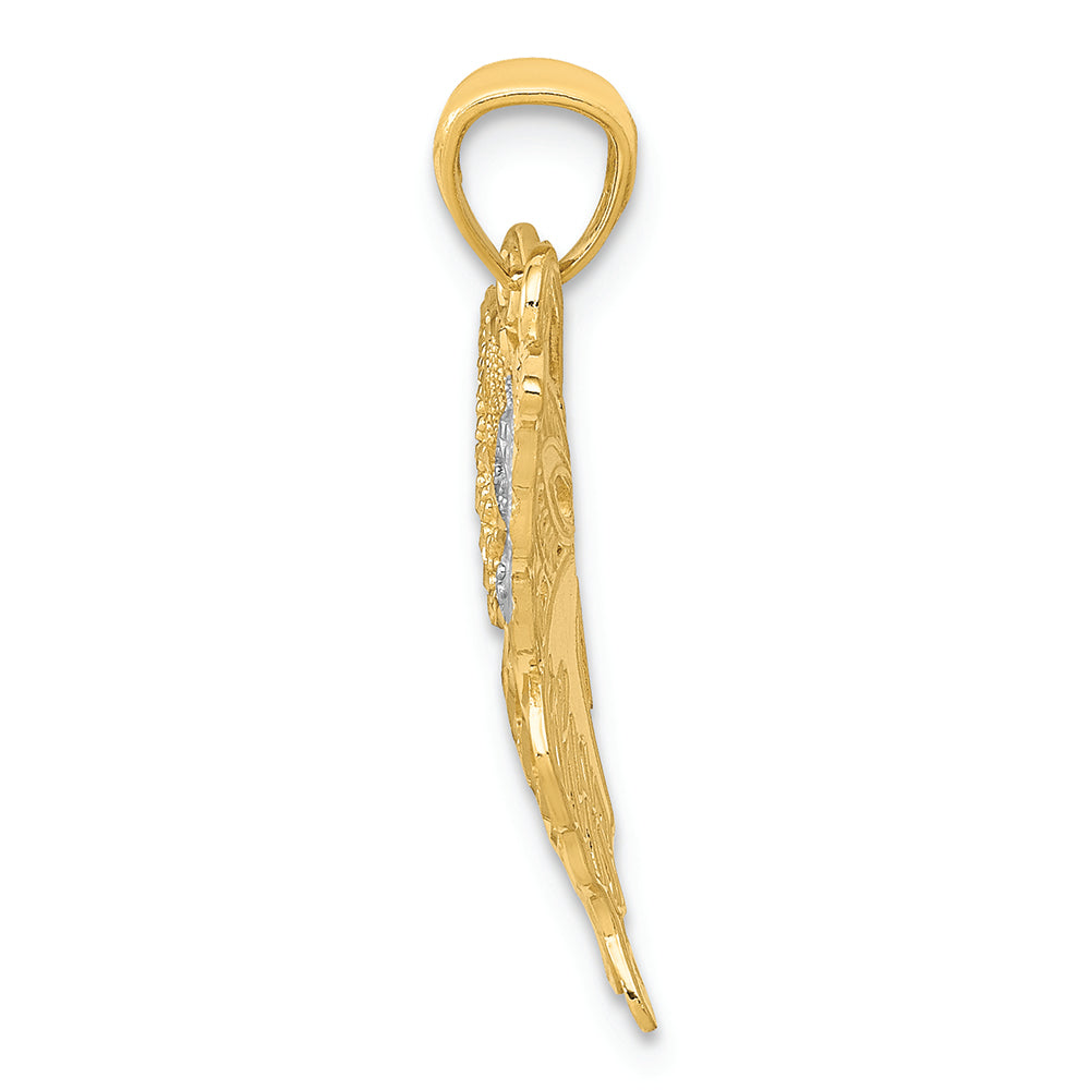 FJC Finejewelers 14k Yellow Gold with Rhodium Fancy Butterfly Charm