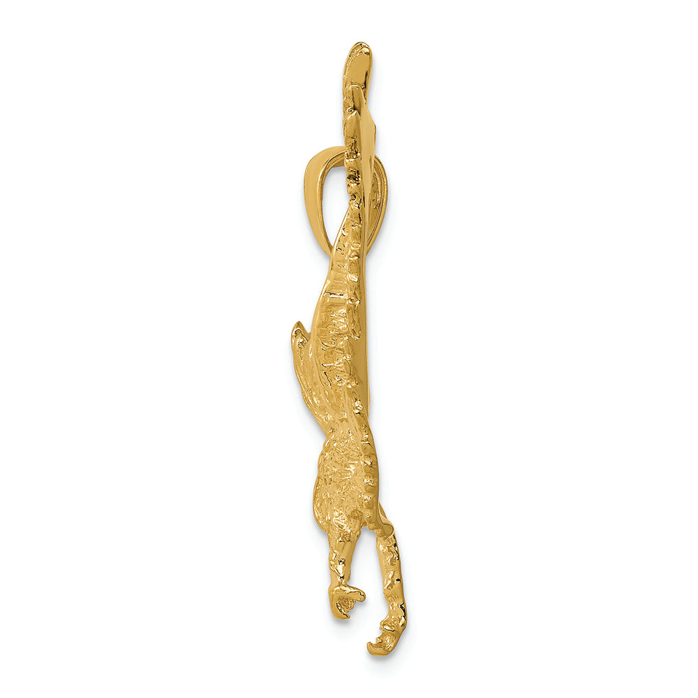 FJC Finejewelers 14k Yellow Gold Textured Eagle Landing Charm