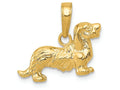 FJC Finejewelers 14k Yellow Gold Long-haired Dachshund Dog Charm