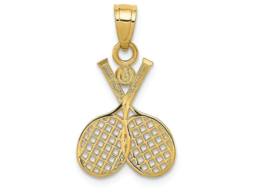FJC Finejewelers 14k Yellow Gold Double Tennis Racquet Charm