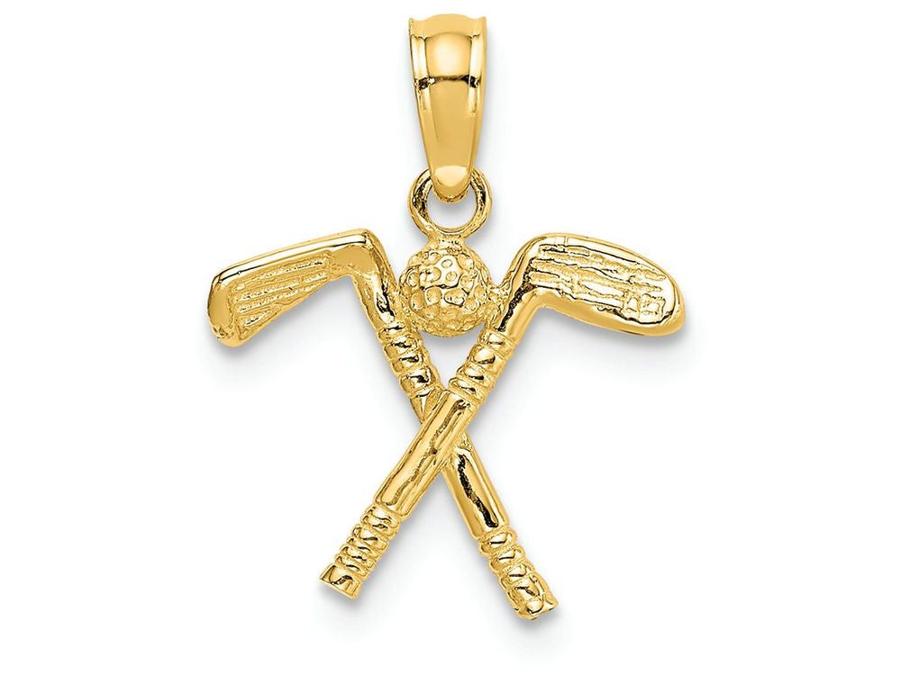 FJC Finejewelers 14k Yellow Gold 3d Golf Clubs with Ball Charm