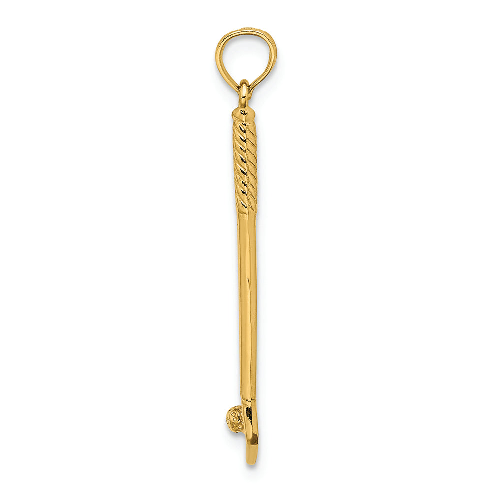 FJC Finejewelers 14k Yellow Gold 3d Single Golf Club with Ball Charm