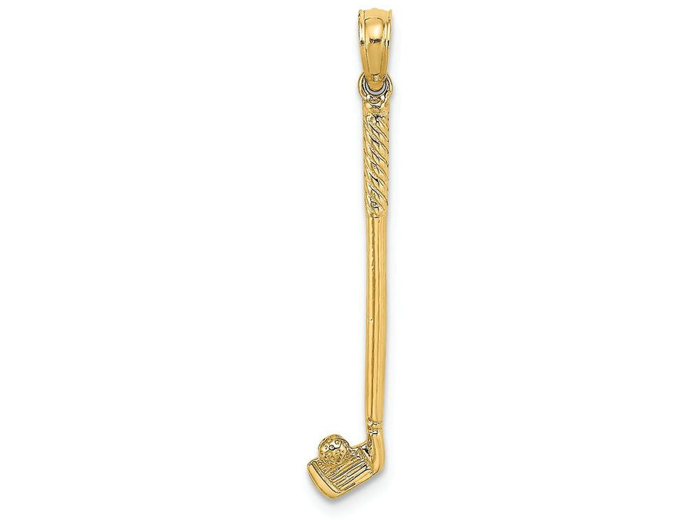 FJC Finejewelers 14k Yellow Gold 3d Single Golf Club with Ball Charm