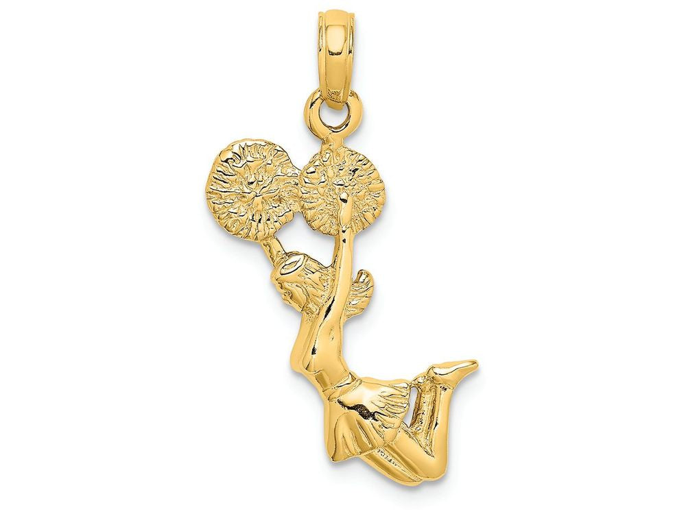 FJC Finejewelers 14k Yellow Gold 3d Jumping Cheerleader Charm