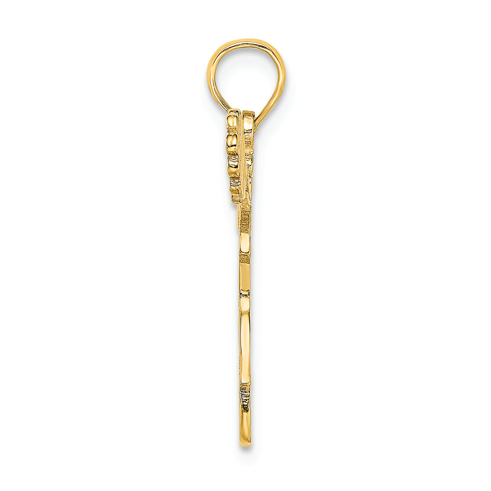 FJC Finejewelers 14k Yellow Gold Cheerleader Jumping with Pom-pom's Charm