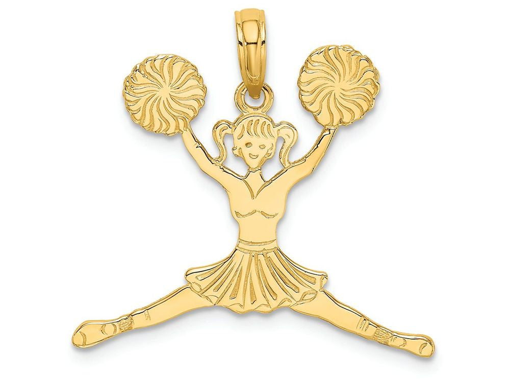 FJC Finejewelers 14k Yellow Gold Cheerleader Jumping with Pom-poms Charm